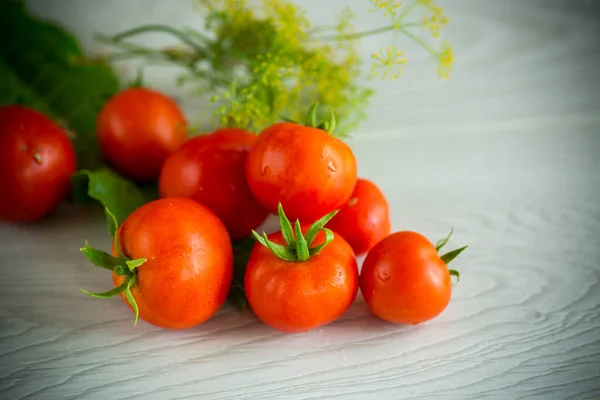 Frische Natürliche Tomaten Mit Gewürzen Für Die Konservierung Zubereitet — Stockfoto