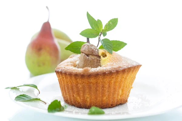 Muffins with pear — Stock Photo, Image