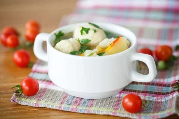 Sopa de legumes com almôndegas — Fotografia de Stock