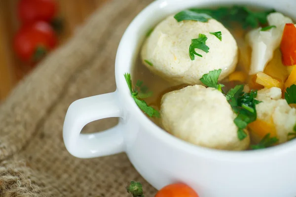 Zuppa di verdure con polpette — Foto Stock