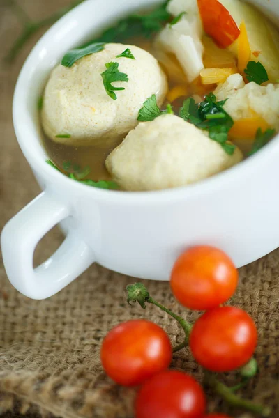 Sopa de verduras con albóndigas — Foto de Stock