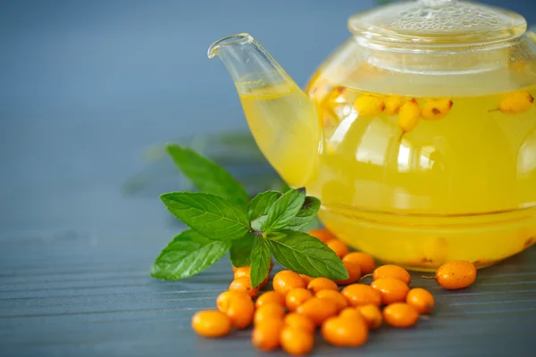 Tea with sea buckthorn — Stock Photo, Image