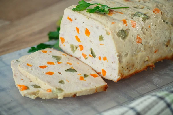 Pan de carne de pollo con verduras —  Fotos de Stock