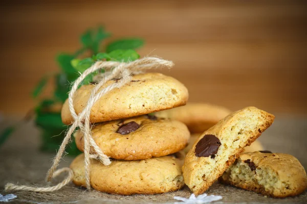 Biscotti fatti in casa con gocce di cioccolato — Foto Stock