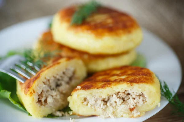 Potato cakes with meat — Stock Photo, Image