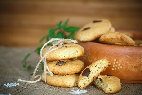 Biscotti fatti in casa con gocce di cioccolato — Foto Stock