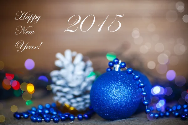 Christmas card with balls — Stock Photo, Image