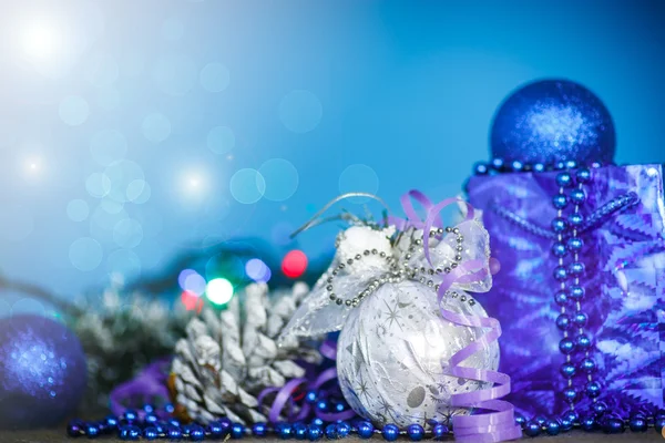 Christmas card with balls — Stock Photo, Image