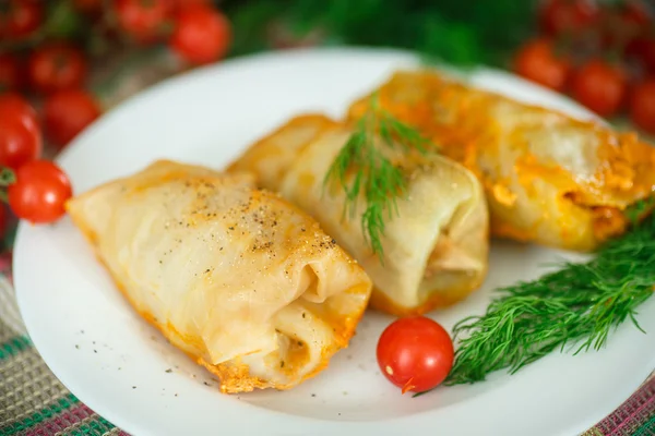 Braised cabbage leaves wrapped rolls — Stock Photo, Image