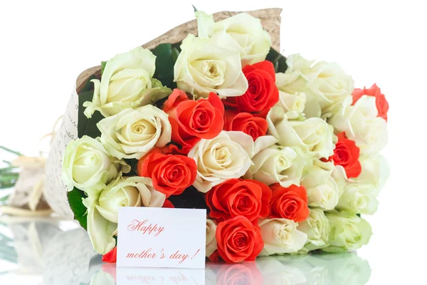 Bouquet of red and yellow roses — Stock Photo, Image