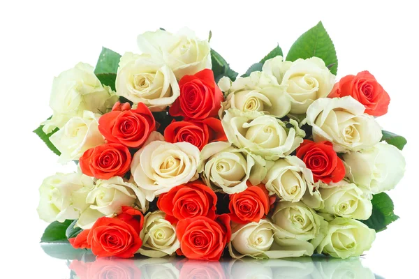 Bouquet of red and yellow roses — Stock Photo, Image