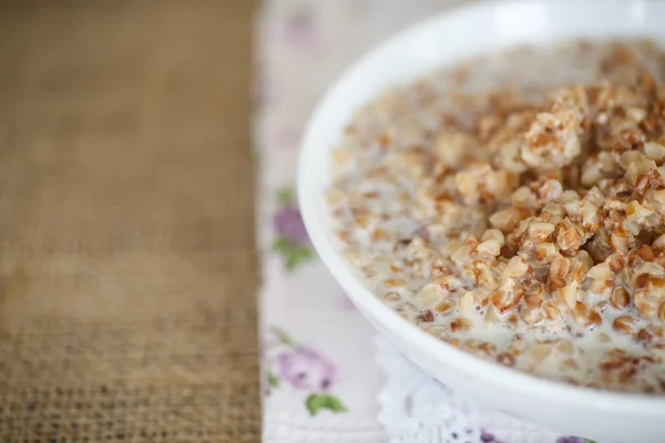 Buckwheat with milk — Stock Photo, Image