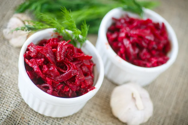 Beet caviar with garlic — Stock Photo, Image