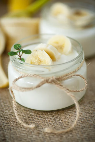 Jogurt bananowy — Zdjęcie stockowe
