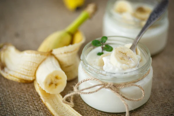 Yogurt alla banana — Foto Stock