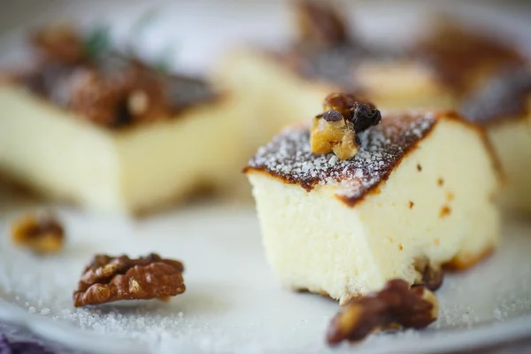 クルミ カッテージ チーズのキャセロール — ストック写真
