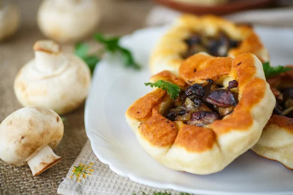 Gebratene Pasteten mit Champignons — Stockfoto