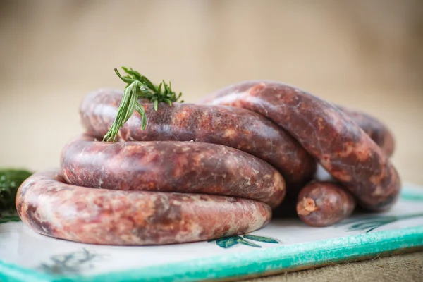 Home hepatic raw sausage with rosemary — Stock Photo, Image