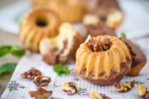 Sladké ořechové muffiny — Stock fotografie