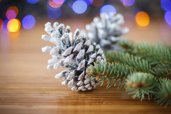 Julgran med kottar — Stockfoto