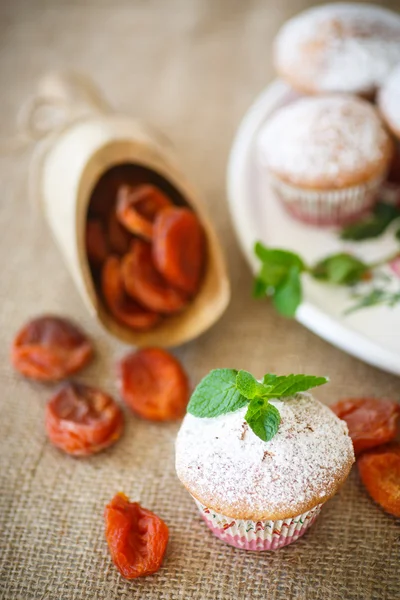 Sweet muffins with dried apricots — Stock Photo, Image