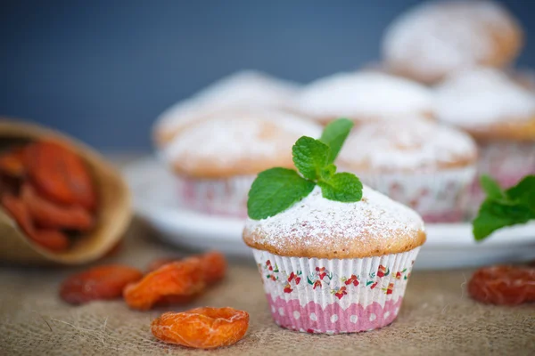 Sweet muffins with dried apricots — Stock Photo, Image