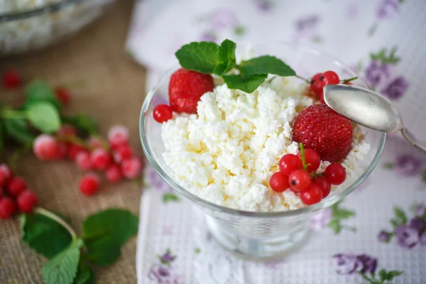 Sweet curd with berries — Stock Photo, Image