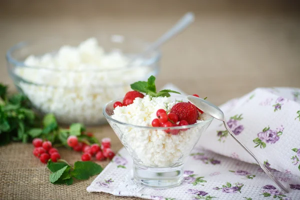 Sweet curd with berries — Stock Photo, Image