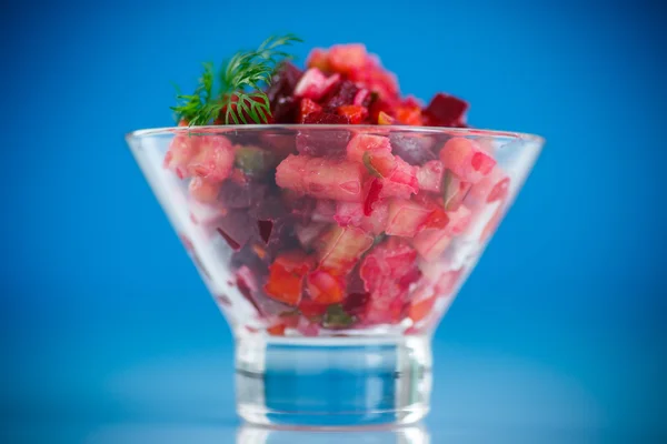 Salad of boiled vegetables with beets — Stock Photo, Image