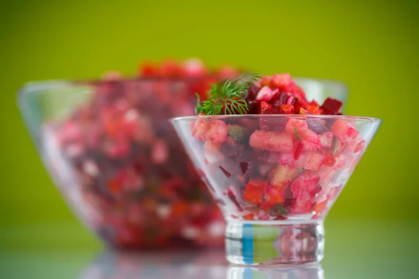 Salad of boiled vegetables with beets — Stock Photo, Image