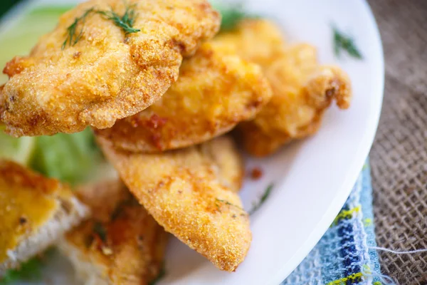 Chicken fried in batter with dill — Stock Photo, Image