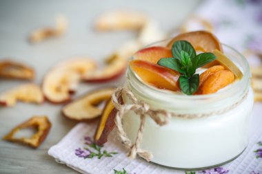 ev tatlı yoğurt ile kurutulmuş meyve 