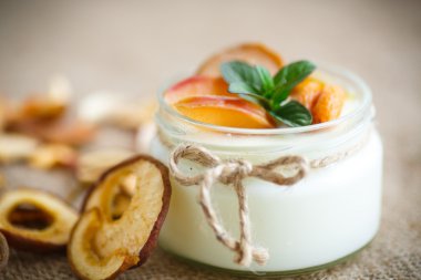 ev tatlı yoğurt ile kurutulmuş meyve 