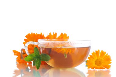 Kadife çiçeği çiçekli bitki çayı