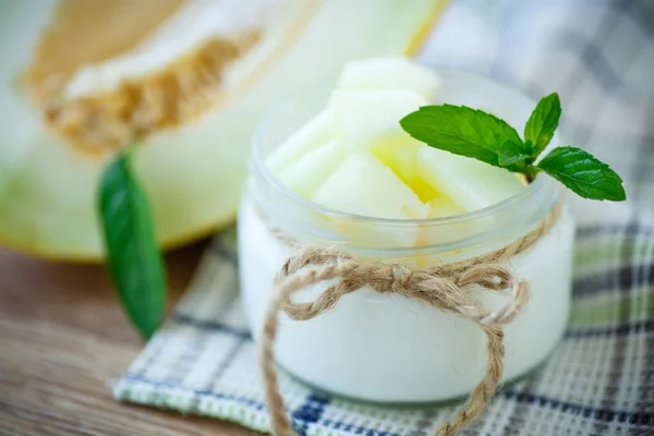 Yogurt con melone — Foto Stock