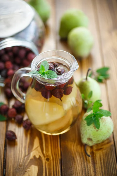 Stewed pears and rosehip — Stock Photo, Image