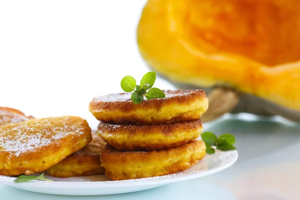 Sweet pumpkin pancakes — Stock Photo, Image