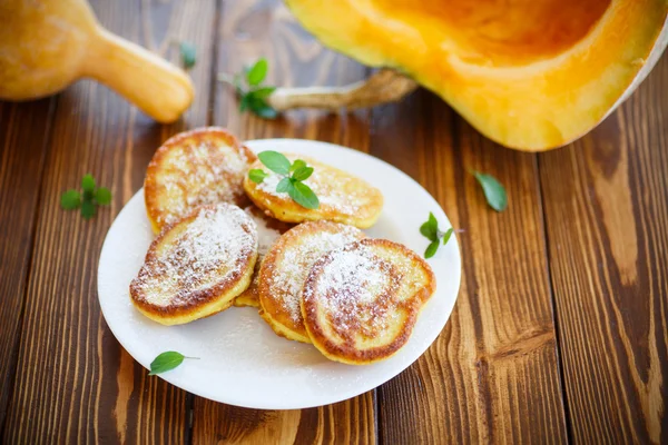 Sweet pumpkin pancakes — Stock Photo, Image