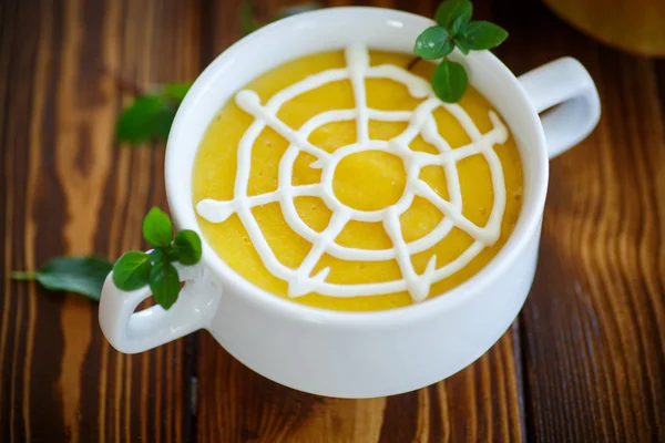 Pumpkin porridge in a plate — Stock Photo, Image