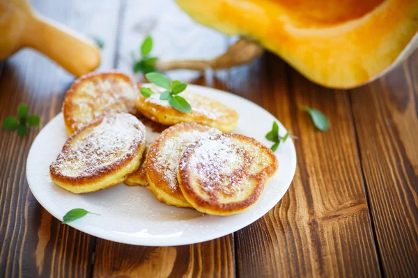 Sweet pumpkin pancakes — Stock Photo, Image