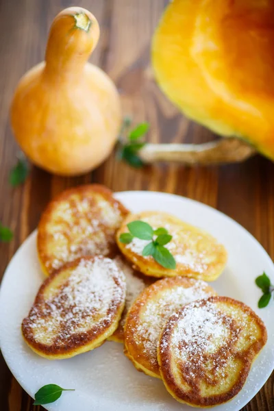 Sweet pumpkin pancakes — Stock Photo, Image