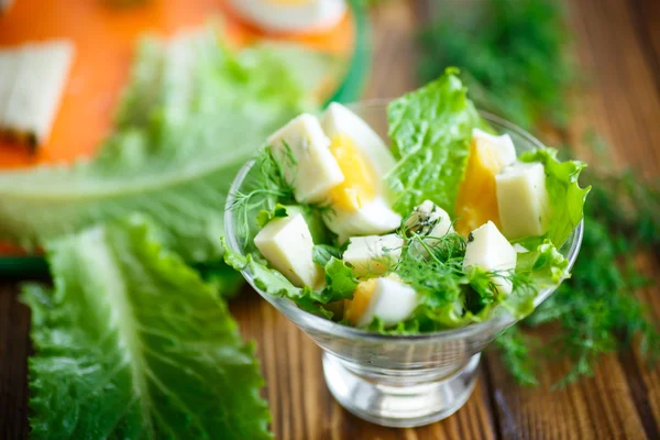 Salad with eggs and suluguni — Stock Photo, Image