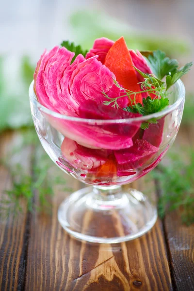 Sauerkraut with beets — Stock Photo, Image