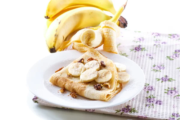 Tortitas dulces con plátanos y nueces —  Fotos de Stock