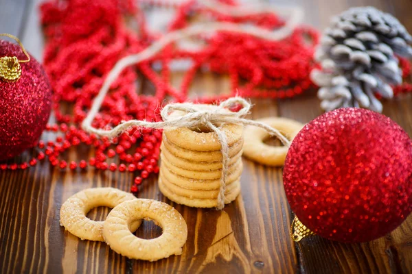 Biscuits de Noël et décoration — Photo