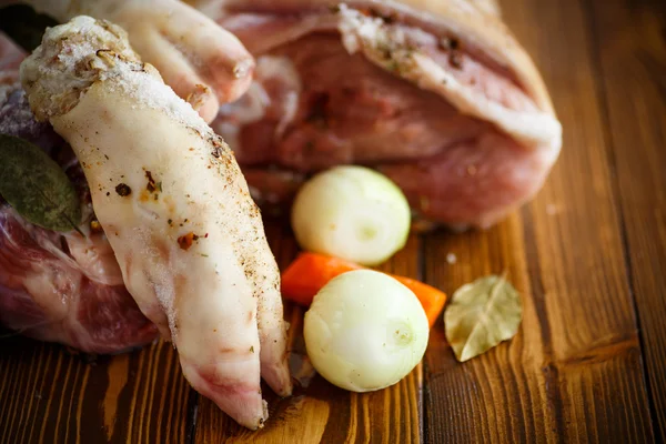 Alimentos crudos para cocinar carne aspic —  Fotos de Stock