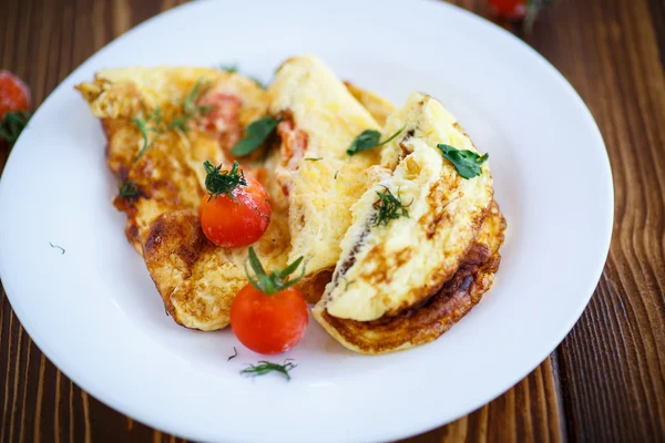 Ovos mexidos com tomate — Fotografia de Stock