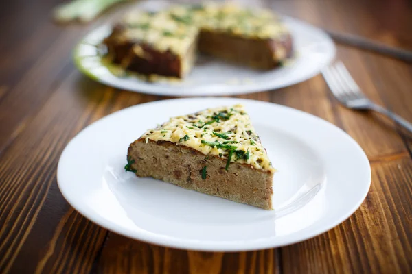 Liver pie with cheese and herbs — Stock Photo, Image