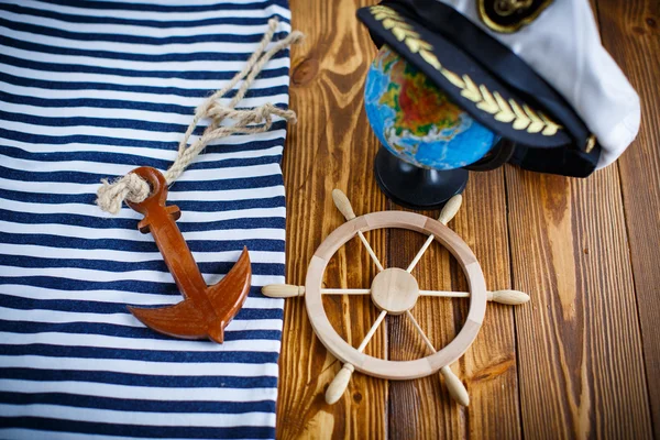 Decorative wooden steering wheel — Stock Photo, Image