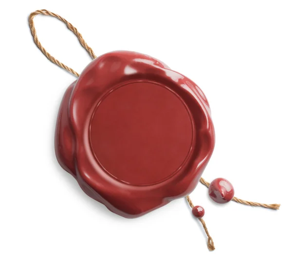 Red wax seal with ribbon isolated on white — Stock Photo © Andrey